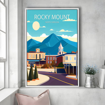Rocky Mount North Carolina Art Print, Rocky Mount Art, Floating Framed Canvas Print, Framed Picture, Painting Canvas
