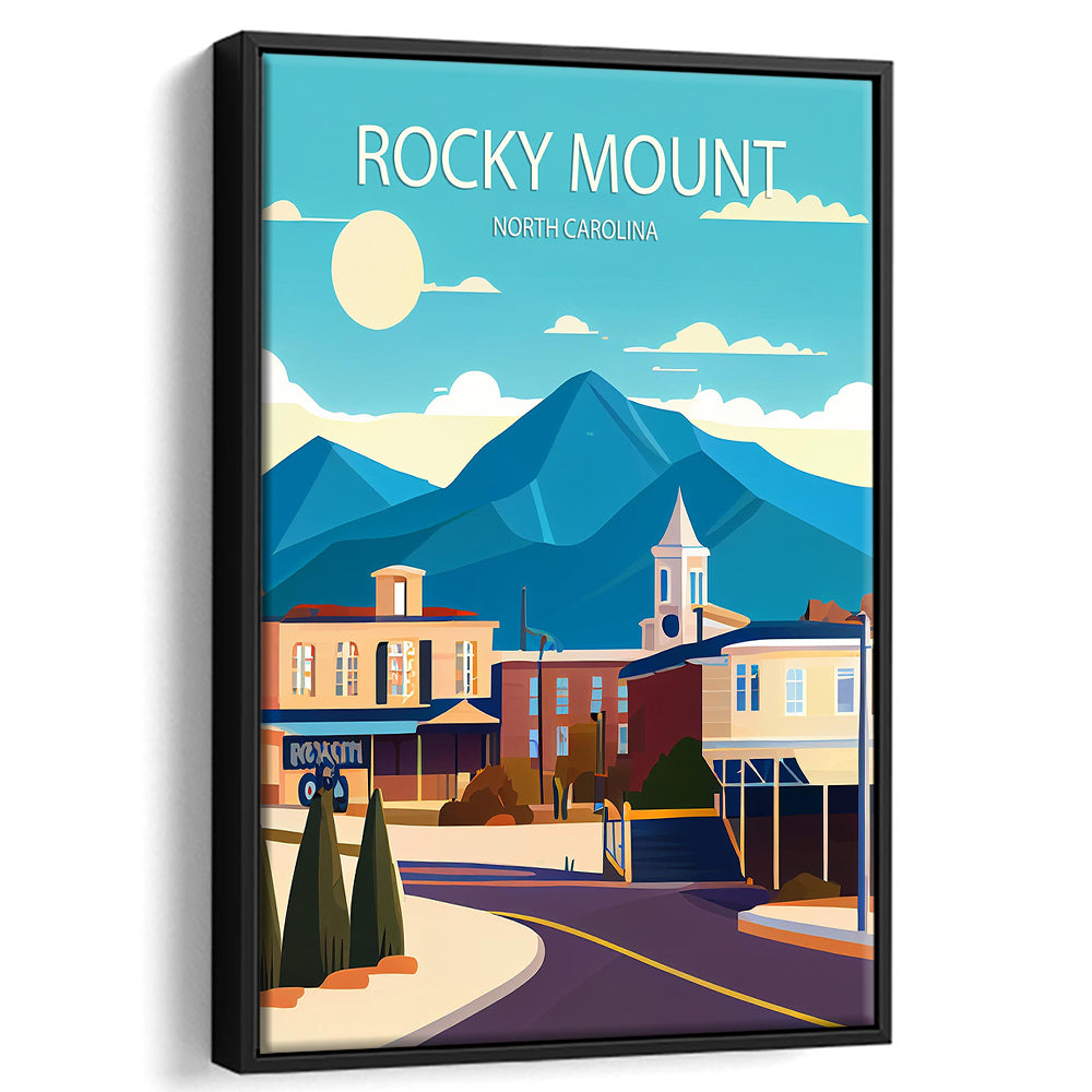 Rocky Mount North Carolina Art Print, Rocky Mount Art, Floating Framed Canvas Print, Framed Picture, Painting Canvas