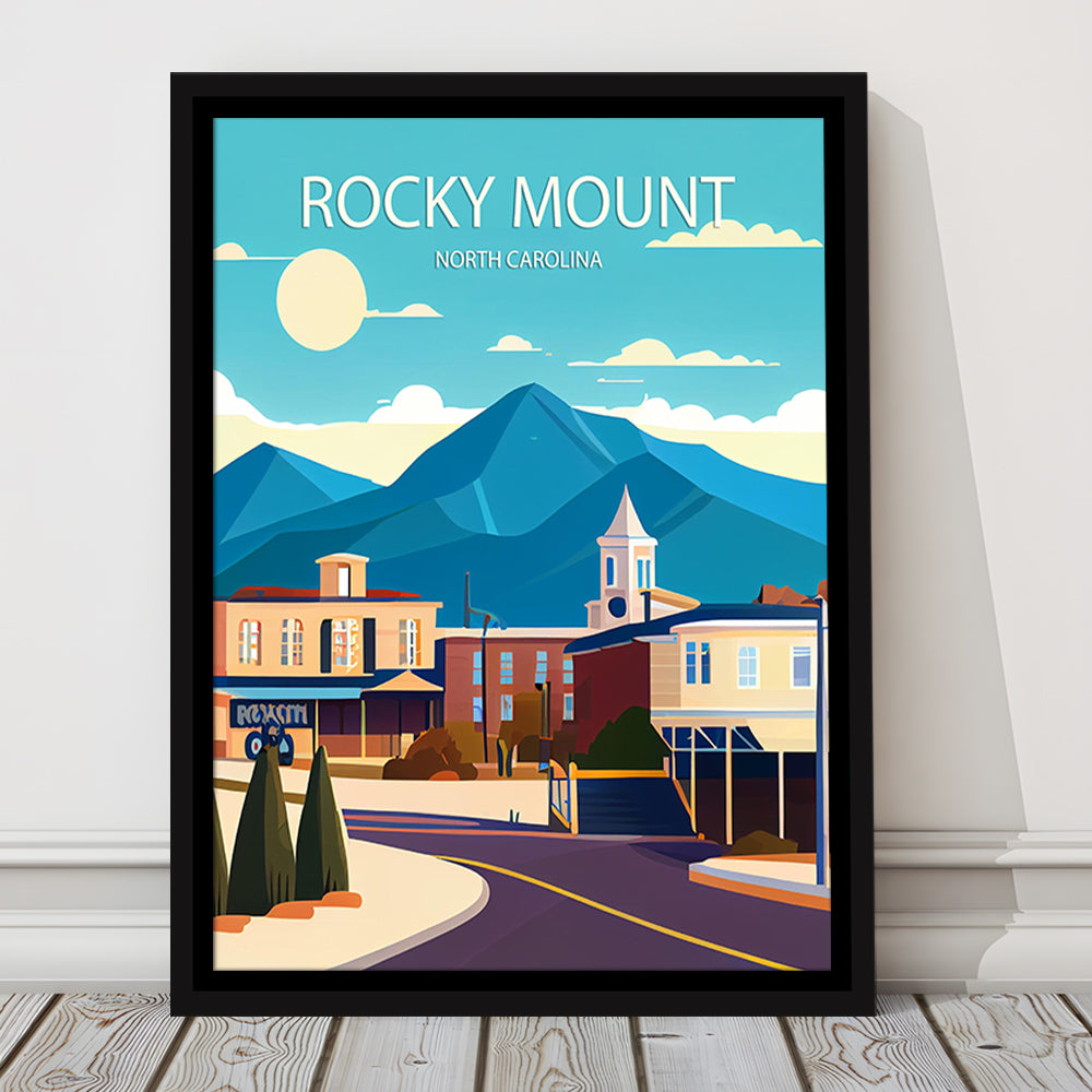 Rocky Mount North Carolina Art Print, Rocky Mount Art, Floating Framed Canvas Print, Framed Picture, Painting Canvas