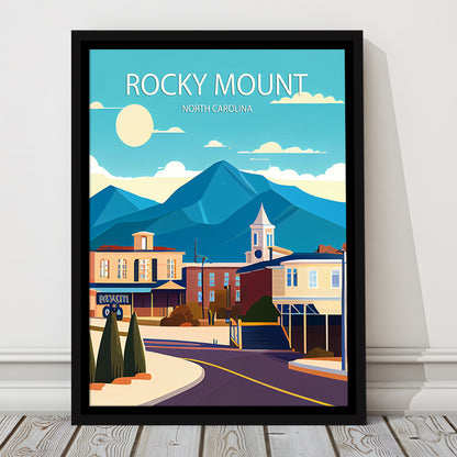 Rocky Mount North Carolina Art Print, Rocky Mount Art, Floating Framed Canvas Print, Framed Picture, Painting Canvas