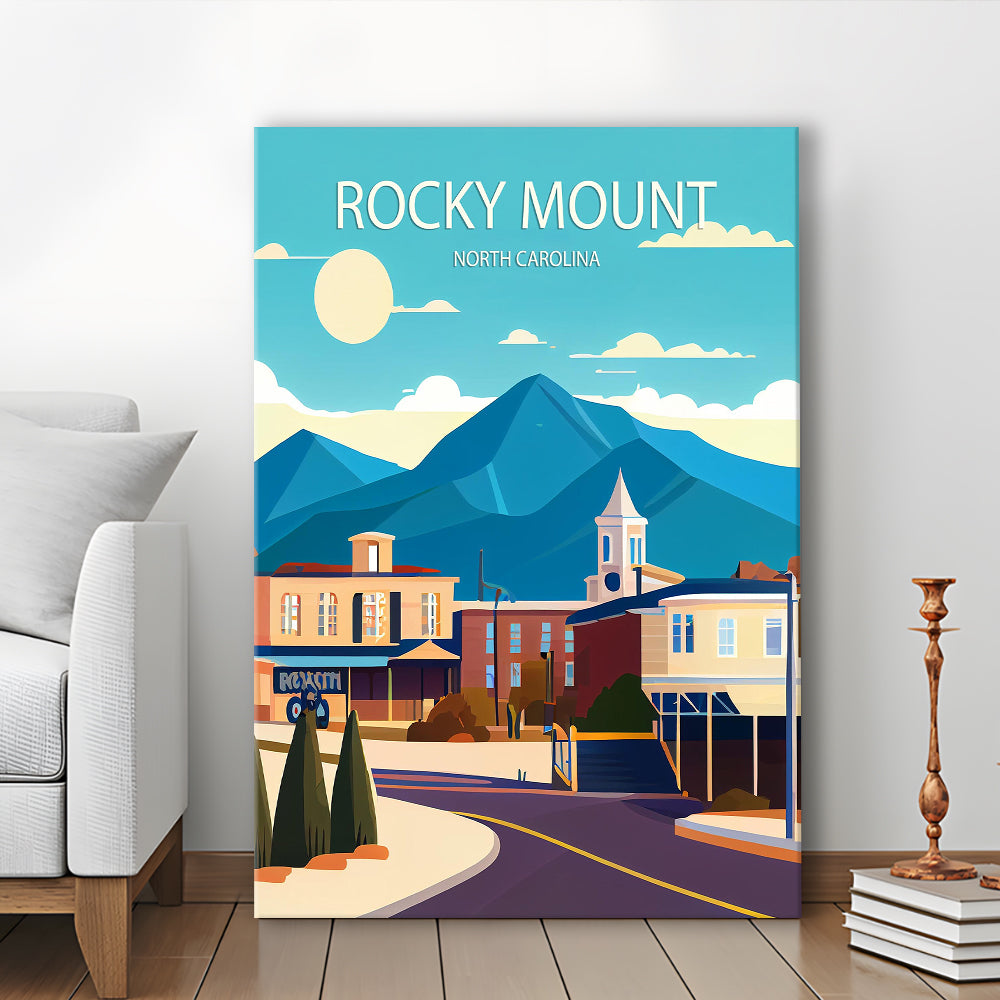 Rocky Mount North Carolina Art Print, Rocky Mount Art, Canvas Print, Painting Canvas, Living Room Decor