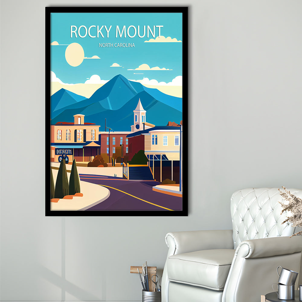 Rocky Mount North Carolina Art Print, Rocky Mount Art, Framed Art Print, Picture Framed, Painting Art