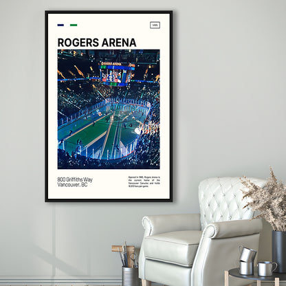 Rogers Arena Print, Vancouver Canucks Stadium Canvas Art, Man Cave Gift, Floating Framed Canvas Print Wall Art