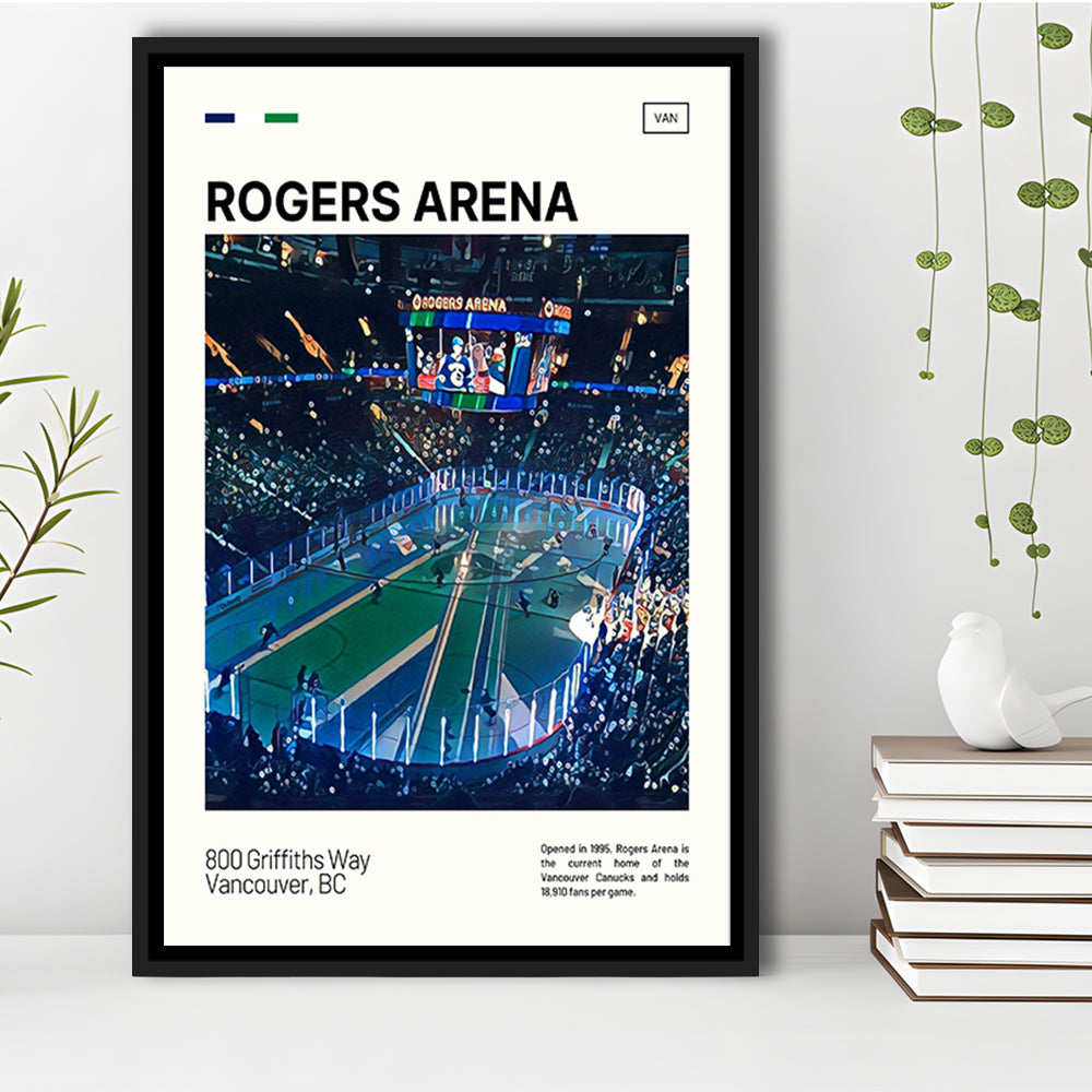 Rogers Arena Print, Vancouver Canucks Stadium Canvas Art, Man Cave Gift, Floating Framed Canvas Print Wall Art