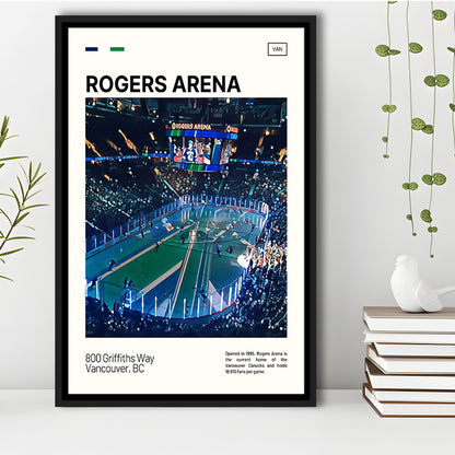 Rogers Arena Print, Vancouver Canucks Stadium Canvas Art, Man Cave Gift, Floating Framed Canvas Print Wall Art