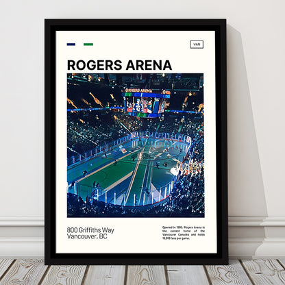 Rogers Arena Print, Vancouver Canucks Stadium Canvas Art, Man Cave Gift, Floating Framed Canvas Print Wall Art