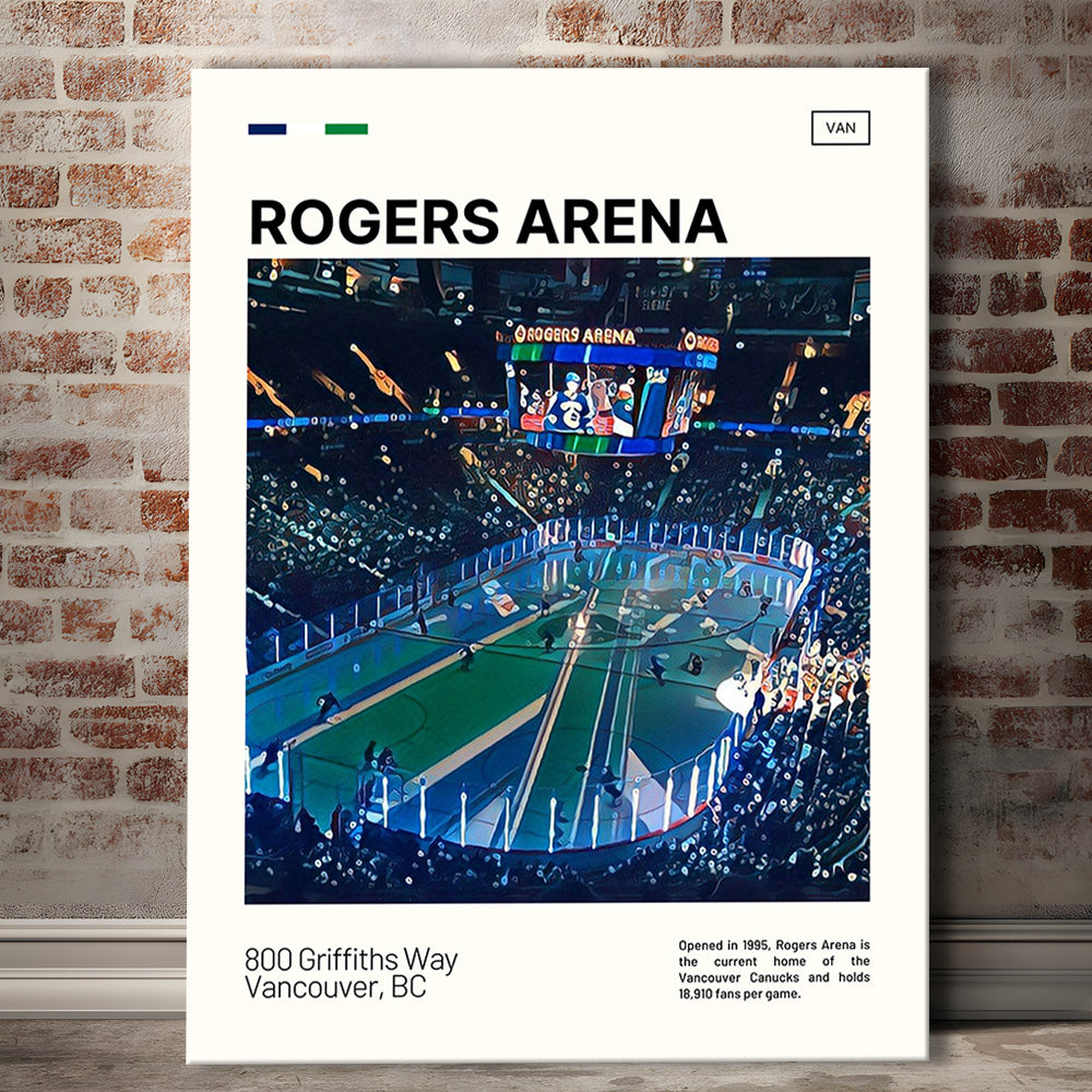 Rogers Arena Print, Vancouver Canucks Stadium Canvas Art, Fan Gifts, Sport Art, Canvas Print Wall Art