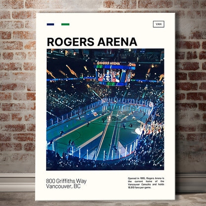 Rogers Arena Print, Vancouver Canucks Stadium Canvas Art, Fan Gifts, Sport Art, Canvas Print Wall Art