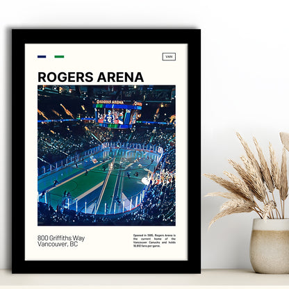 Rogers Arena Print, Vancouver Canucks Stadium Art, Gifts for him, Sport Art, Framed Art Print Wall Decor