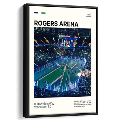 Rogers Arena Print, Vancouver Canucks Stadium Canvas Art, Man Cave Gift, Floating Framed Canvas Print Wall Art