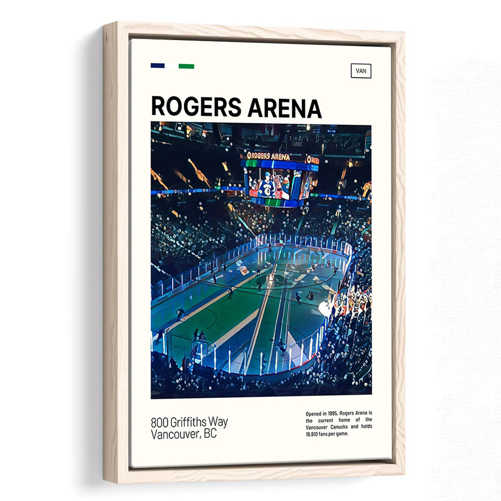 Rogers Arena Print, Vancouver Canucks Stadium Canvas Art, Man Cave Gift, Floating Framed Canvas Print Wall Art
