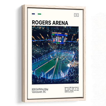 Rogers Arena Print, Vancouver Canucks Stadium Canvas Art, Man Cave Gift, Floating Framed Canvas Print Wall Art