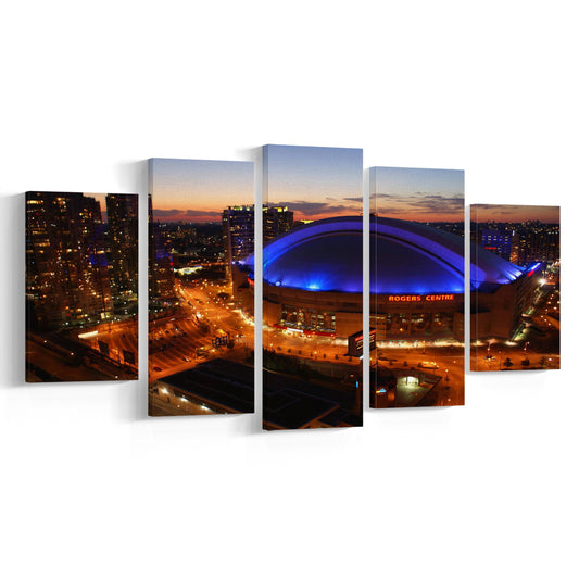 Rogers Center, Stadium Canvas, Sport Art, Gift for him, 5 Panel, Large Canvas, Canvas Print Wall Art