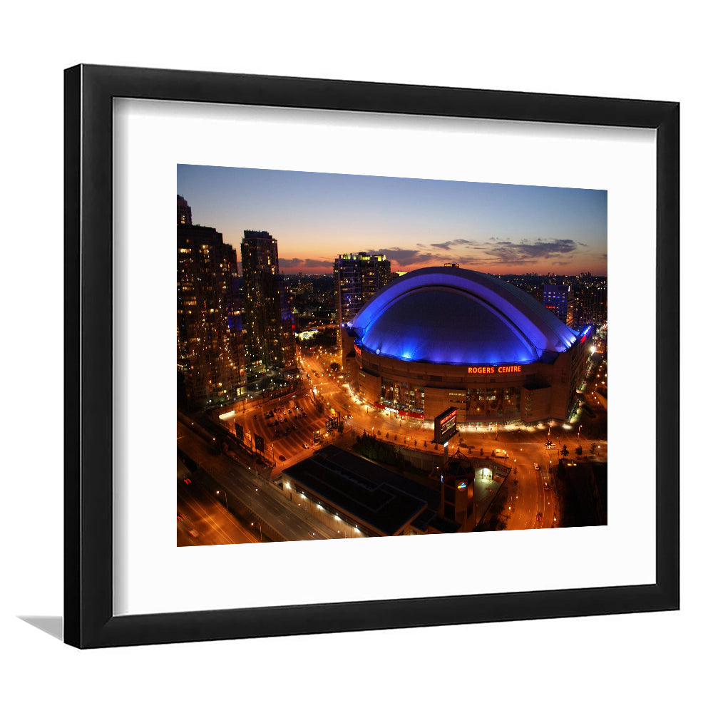 Rogers Center, Stadium Canvas, Sport Art, Gift for him, White Border Framed Art Print Wall Decor