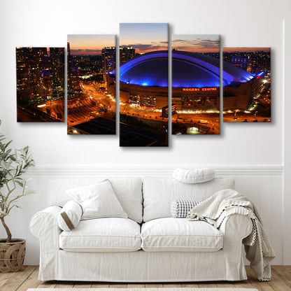 Rogers Center, Stadium Canvas, Sport Art, Gift for him, 5 Panel, Large Canvas, Canvas Print Wall Art