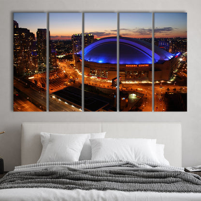 Rogers Center, Stadium Canvas, Sport Art, 5 Panel B, Extra Large Canvas, Canvas Print Wall Art