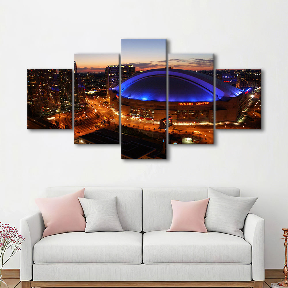 Rogers Center, Stadium Canvas, Sport Art, Gift for him, 5 Panel, Large Canvas, Canvas Print Wall Art