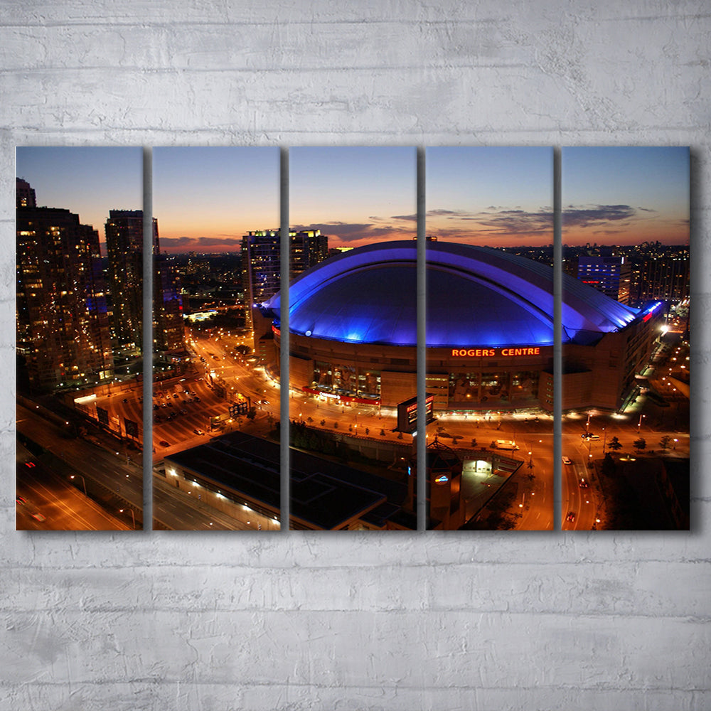 Rogers Center, Stadium Canvas, Sport Art, 5 Panel B, Extra Large Canvas, Canvas Print Wall Art
