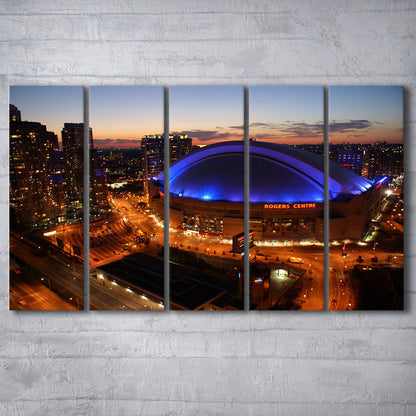 Rogers Center, Stadium Canvas, Sport Art, 5 Panel B, Extra Large Canvas, Canvas Print Wall Art