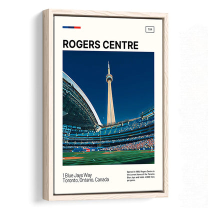 Rogers Centre Print, Toronto Blue Jays Stadium Canvas Art, Man Cave Gift, Floating Framed Canvas Print Wall Art