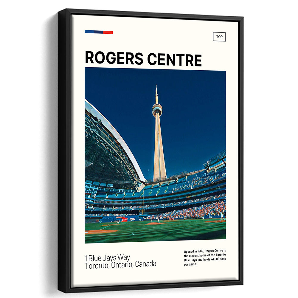 Rogers Centre Print, Toronto Blue Jays Stadium Canvas Art, Man Cave Gift, Floating Framed Canvas Print Wall Art