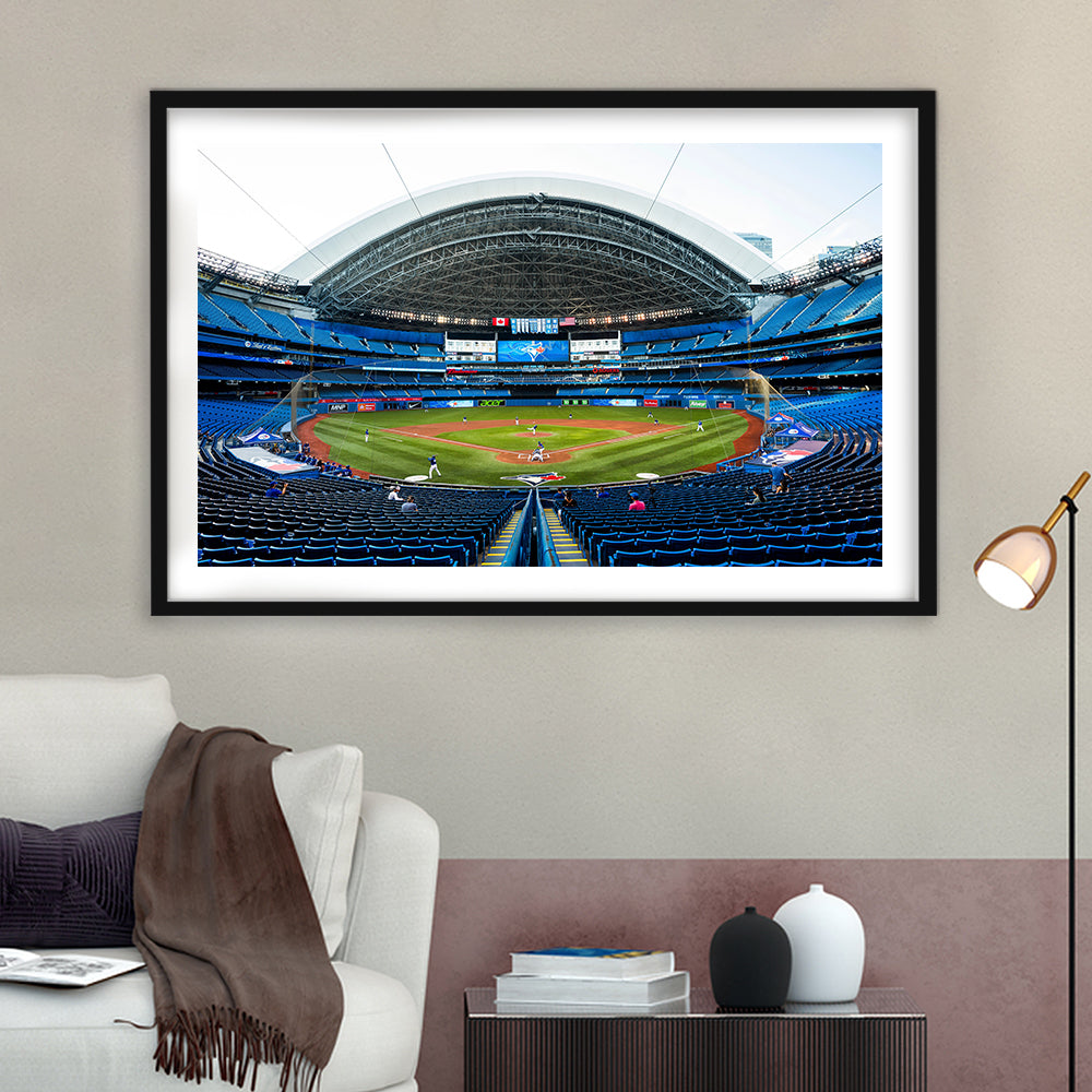 Rogers Centre, Stadium Canvas, Sport Art, Gift for him, White Border Framed Art Print Wall Decor