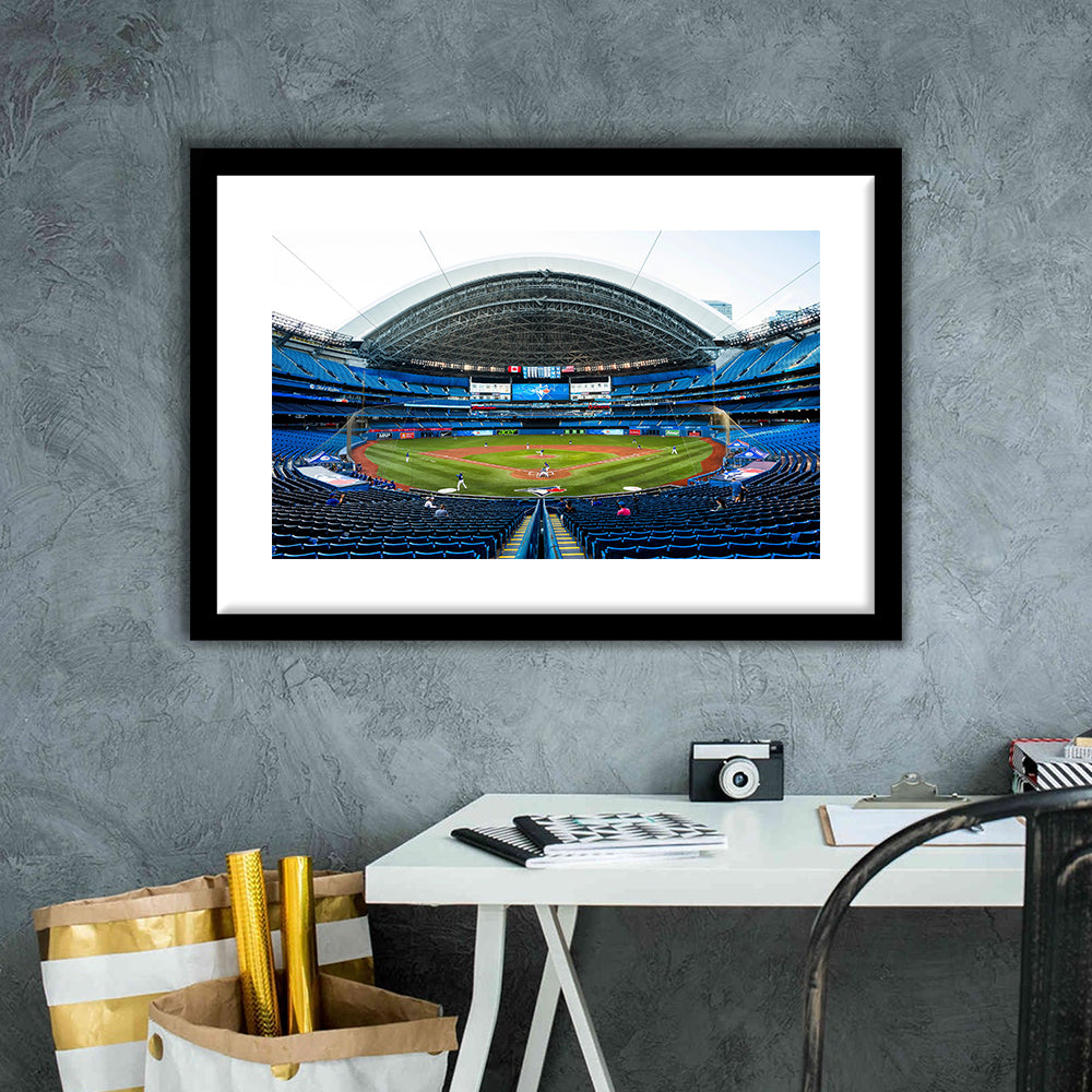 Rogers Centre, Stadium Canvas, Sport Art, Gift for him, White Border Framed Art Print Wall Decor
