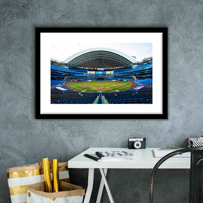 Rogers Centre, Stadium Canvas, Sport Art, Gift for him, White Border Framed Art Print Wall Decor