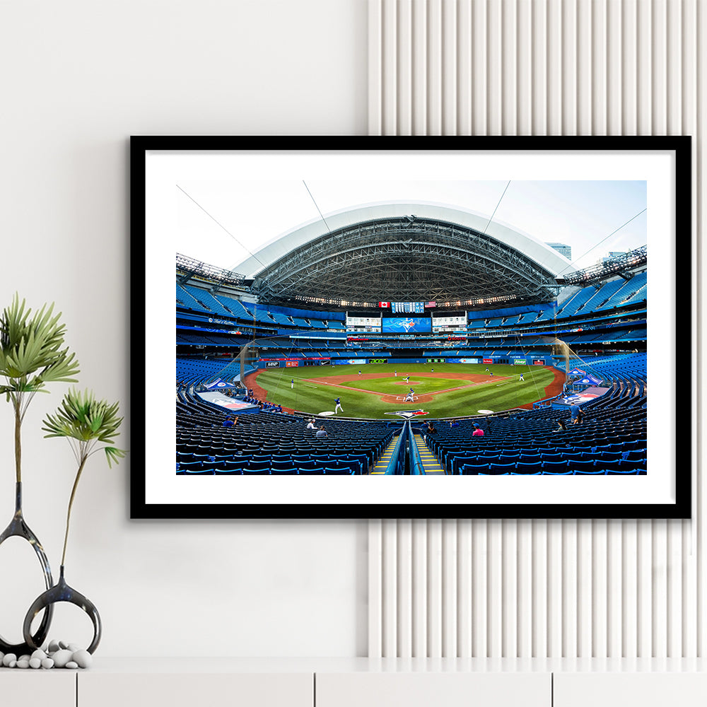 Rogers Centre, Stadium Canvas, Sport Art, Gift for him, White Border Framed Art Print Wall Decor