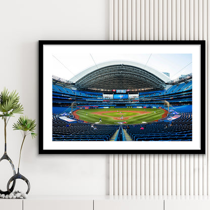 Rogers Centre, Stadium Canvas, Sport Art, Gift for him, White Border Framed Art Print Wall Decor