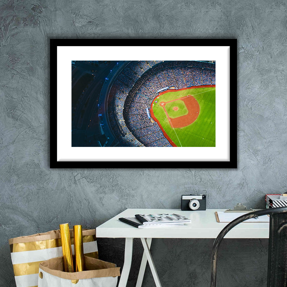 Rogers Centre Stadium, Stadium Canvas, Sport Art, Gift for him, White Border Framed Art Print Wall Decor