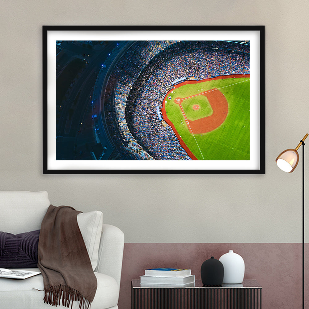Rogers Centre Stadium, Stadium Canvas, Sport Art, Gift for him, White Border Framed Art Print Wall Decor