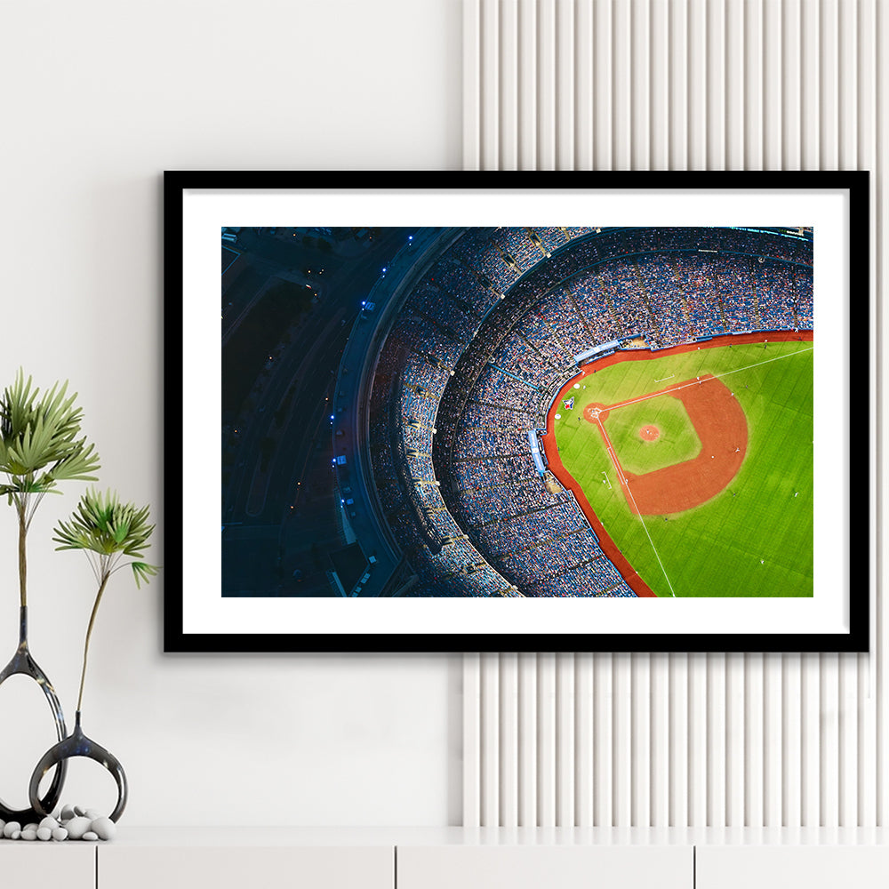 Rogers Centre Stadium, Stadium Canvas, Sport Art, Gift for him, White Border Framed Art Print Wall Decor