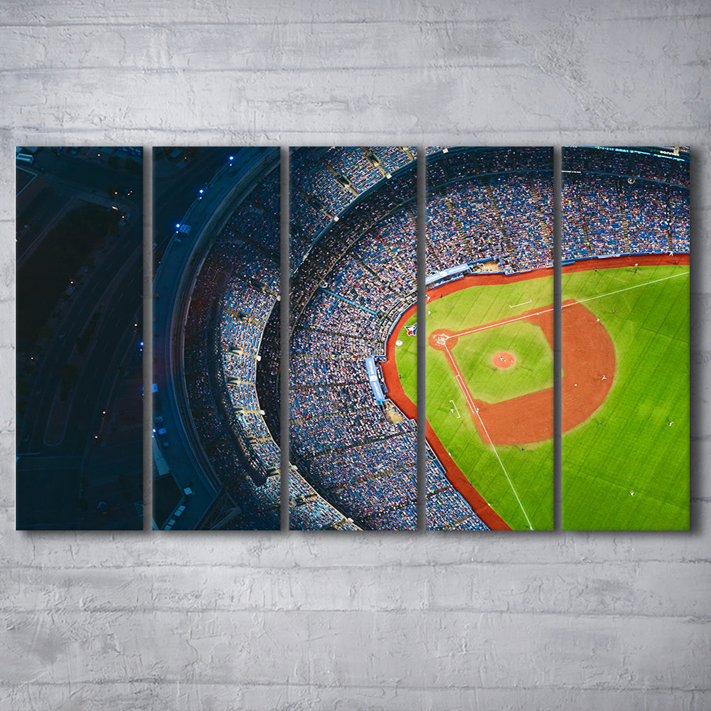 Rogers Centre Stadium, Stadium Canvas, Sport Art, 5 Panel B, Extra Large Canvas, Canvas Print Wall Art