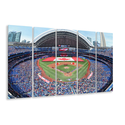 Rogers Centre Stadium in Toronto, Stadium Canvas, Sport Art, 5 Panel B, Extra Large Canvas, Canvas Print Wall Art