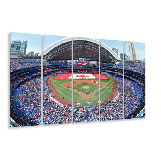 Rogers Centre Stadium in Toronto, Stadium Canvas, Sport Art, 5 Panel B, Extra Large Canvas, Canvas Print Wall Art