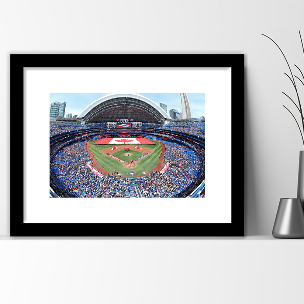 Rogers Centre Stadium in Toronto, Stadium Canvas, Sport Art, Gift for him, White Border Framed Art Print Wall Decor
