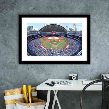 Rogers Centre Stadium in Toronto, Stadium Canvas, Sport Art, Gift for him, White Border Framed Art Print Wall Decor