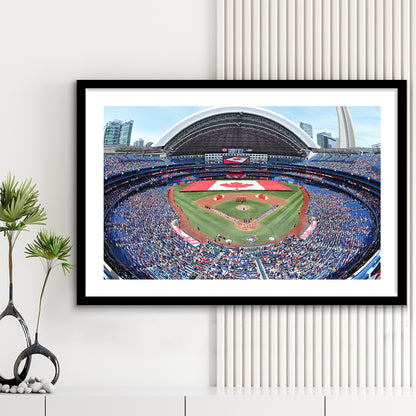 Rogers Centre Stadium in Toronto, Stadium Canvas, Sport Art, Gift for him, White Border Framed Art Print Wall Decor