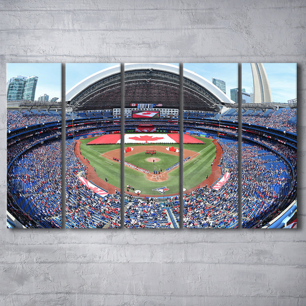 Rogers Centre Stadium in Toronto, Stadium Canvas, Sport Art, 5 Panel B, Extra Large Canvas, Canvas Print Wall Art