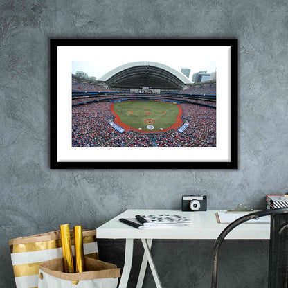 Rogers Centre in Canada, Stadium Canvas, Sport Art, Gift for him, White Border Framed Art Print Wall Decor