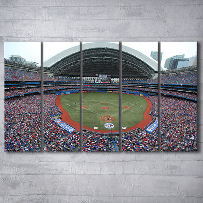 Rogers Centre in Canada, Stadium Canvas, Sport Art, 5 Panel B, Extra Large Canvas, Canvas Print Wall Art