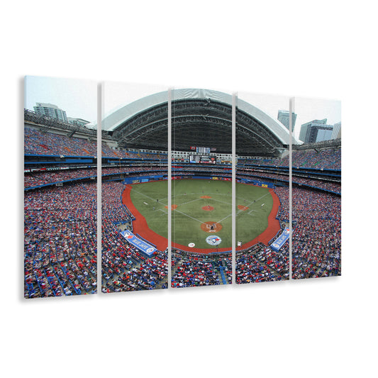 Rogers Centre in Canada, Stadium Canvas, Sport Art, 5 Panel B, Extra Large Canvas, Canvas Print Wall Art