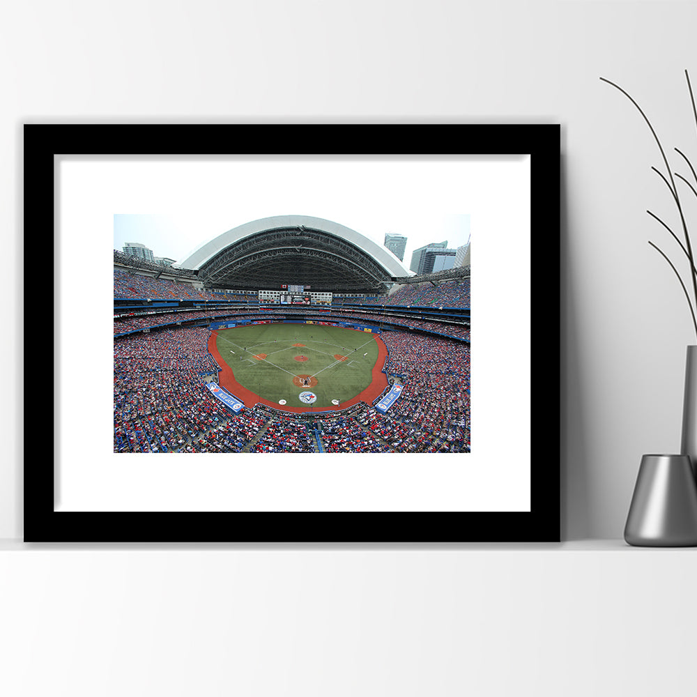 Rogers Centre in Canada, Stadium Canvas, Sport Art, Gift for him, White Border Framed Art Print Wall Decor