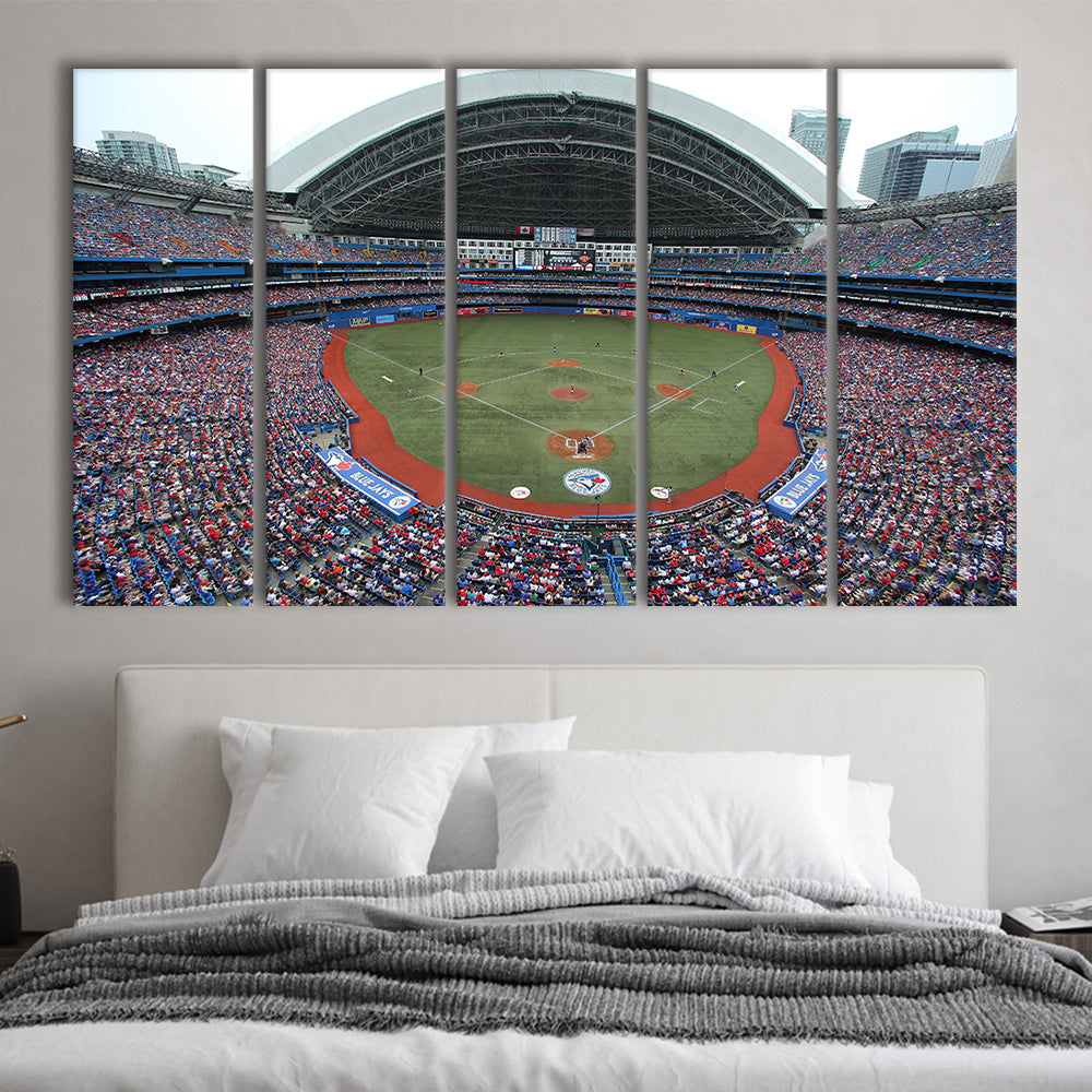 Rogers Centre in Canada, Stadium Canvas, Sport Art, 5 Panel B, Extra Large Canvas, Canvas Print Wall Art