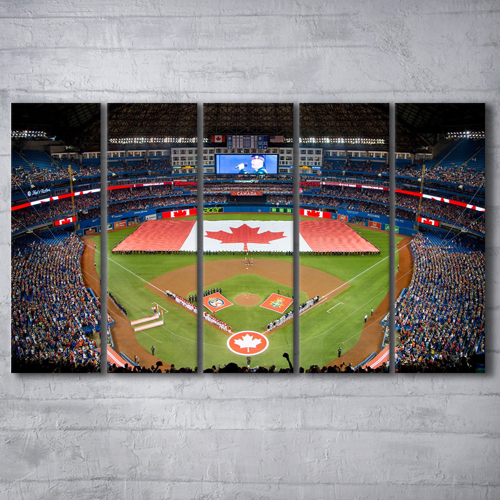 Rogers Centre in Toronto, Stadium Canvas, Sport Art, 5 Panel B, Extra Large Canvas, Canvas Print Wall Art