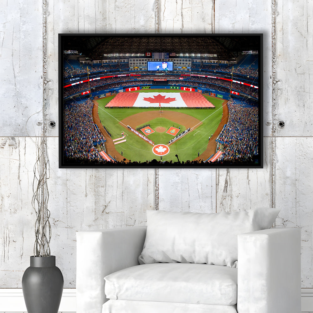 Rogers Centre in Toronto, Stadium Canvas, Sport Art, Framed Canvas Print Wall Art, Floating Frame