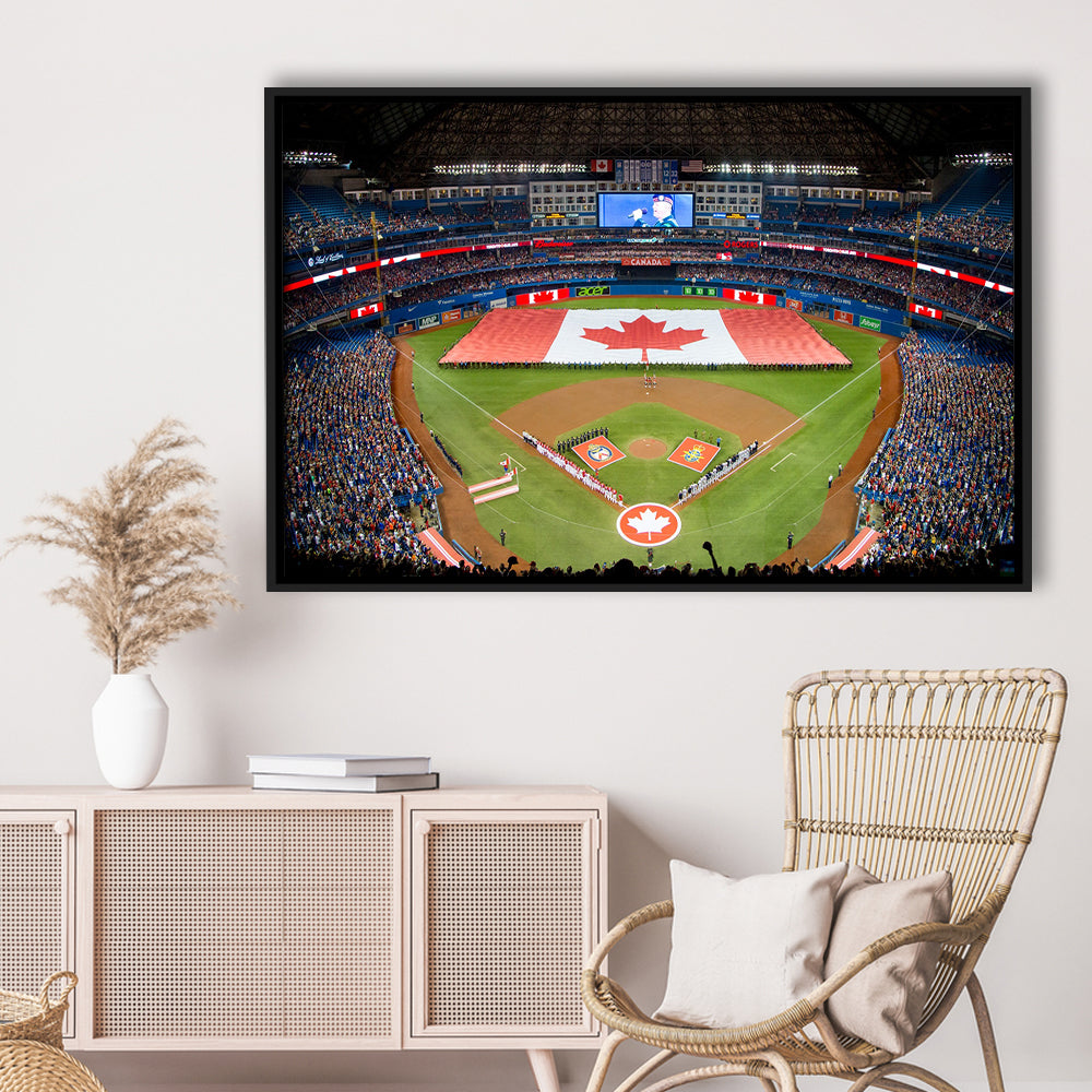 Rogers Centre in Toronto, Stadium Canvas, Sport Art, Framed Canvas Print Wall Art, Floating Frame