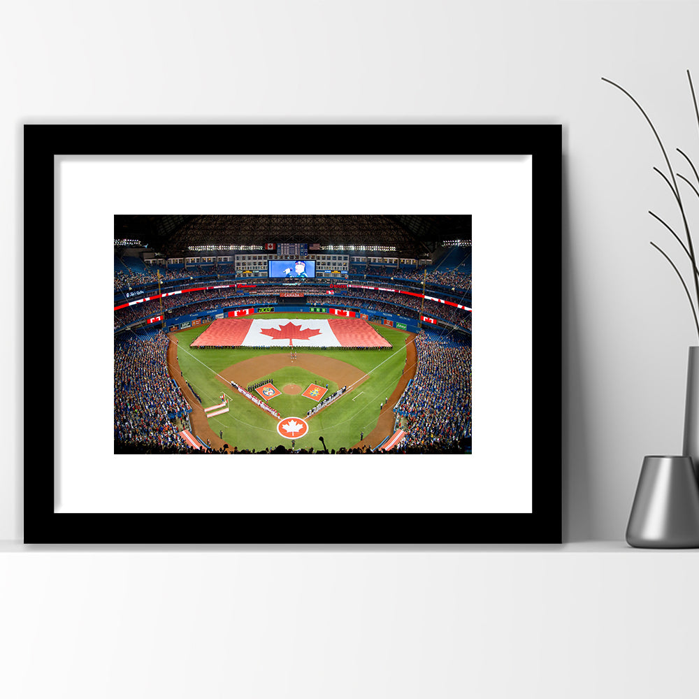 Rogers Centre in Toronto, Stadium Canvas, Sport Art, Gift for him, White Border Framed Art Print Wall Decor