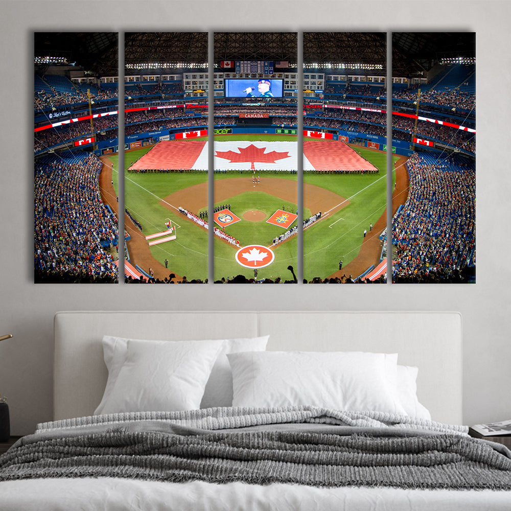 Rogers Centre in Toronto, Stadium Canvas, Sport Art, 5 Panel B, Extra Large Canvas, Canvas Print Wall Art